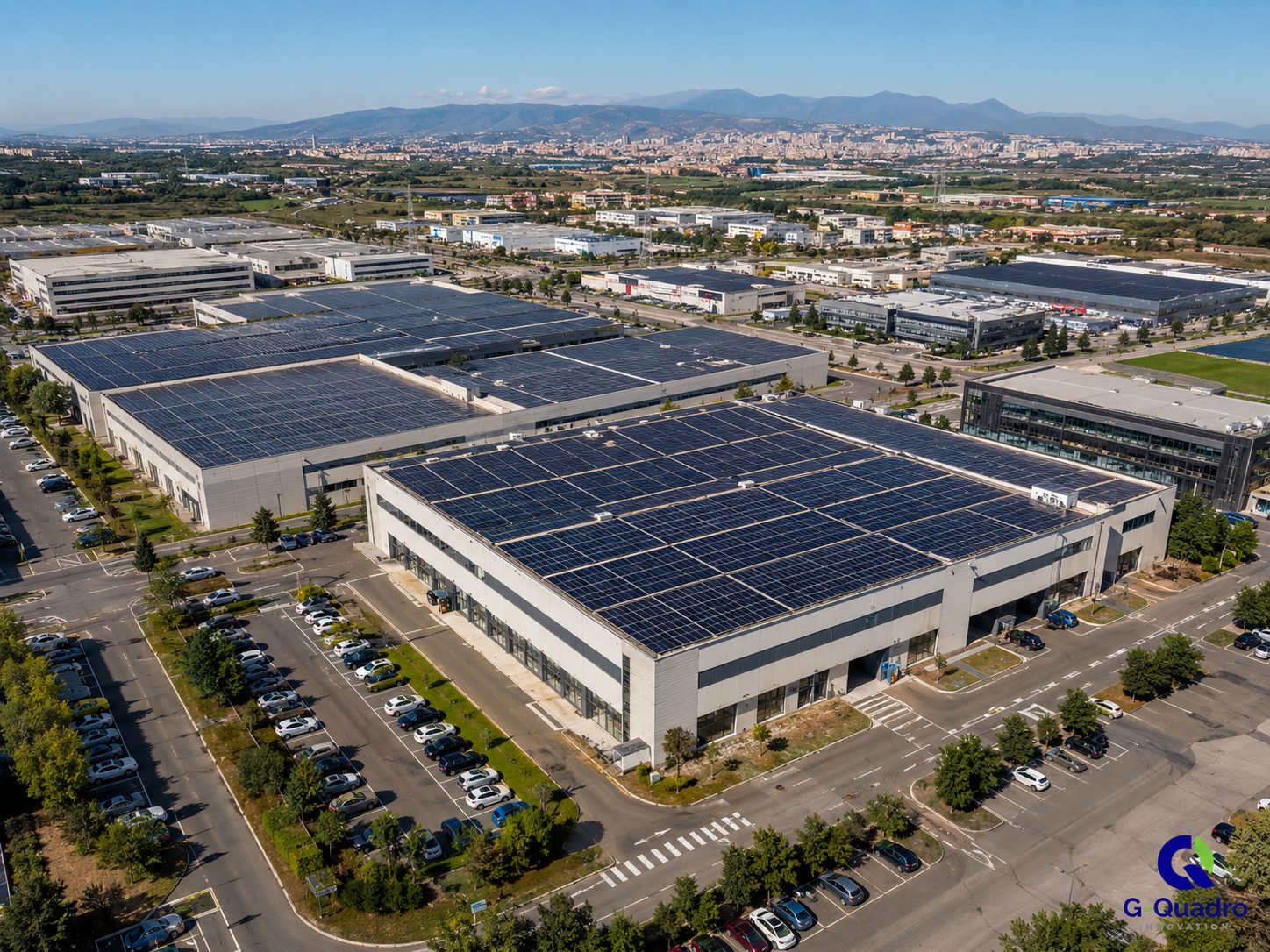 Polo logistico con impianto fotovoltaico Roma e Provincia — G-Quadro Innovation partner energetico Lazio