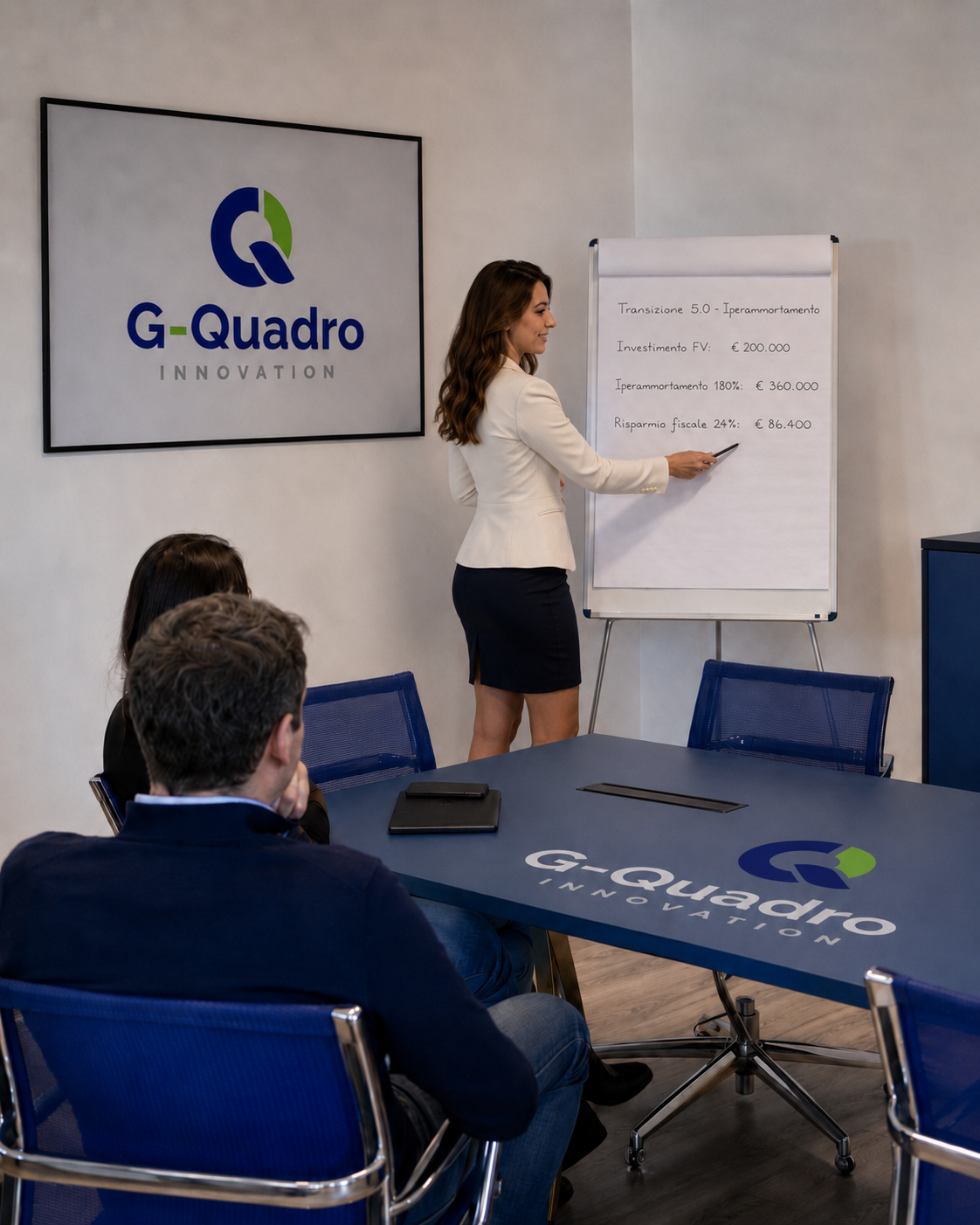 Consulente G-Quadro Innovation presenta analisi incentivi fotovoltaico aziendale — Aversa, Campania
